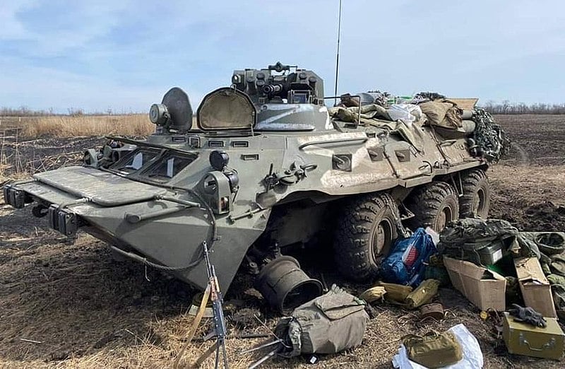 Знищений в боях проти ЗСУ ворожий БТР-82А, фото - АрміяInform