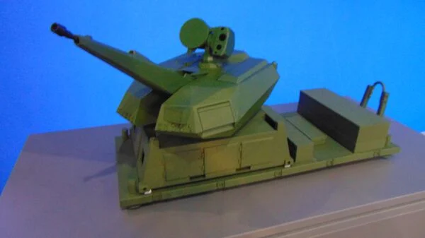 Модель зенітки Skyranger 30 у стаціонарному варіанті для захисту ЗРК NASAMS