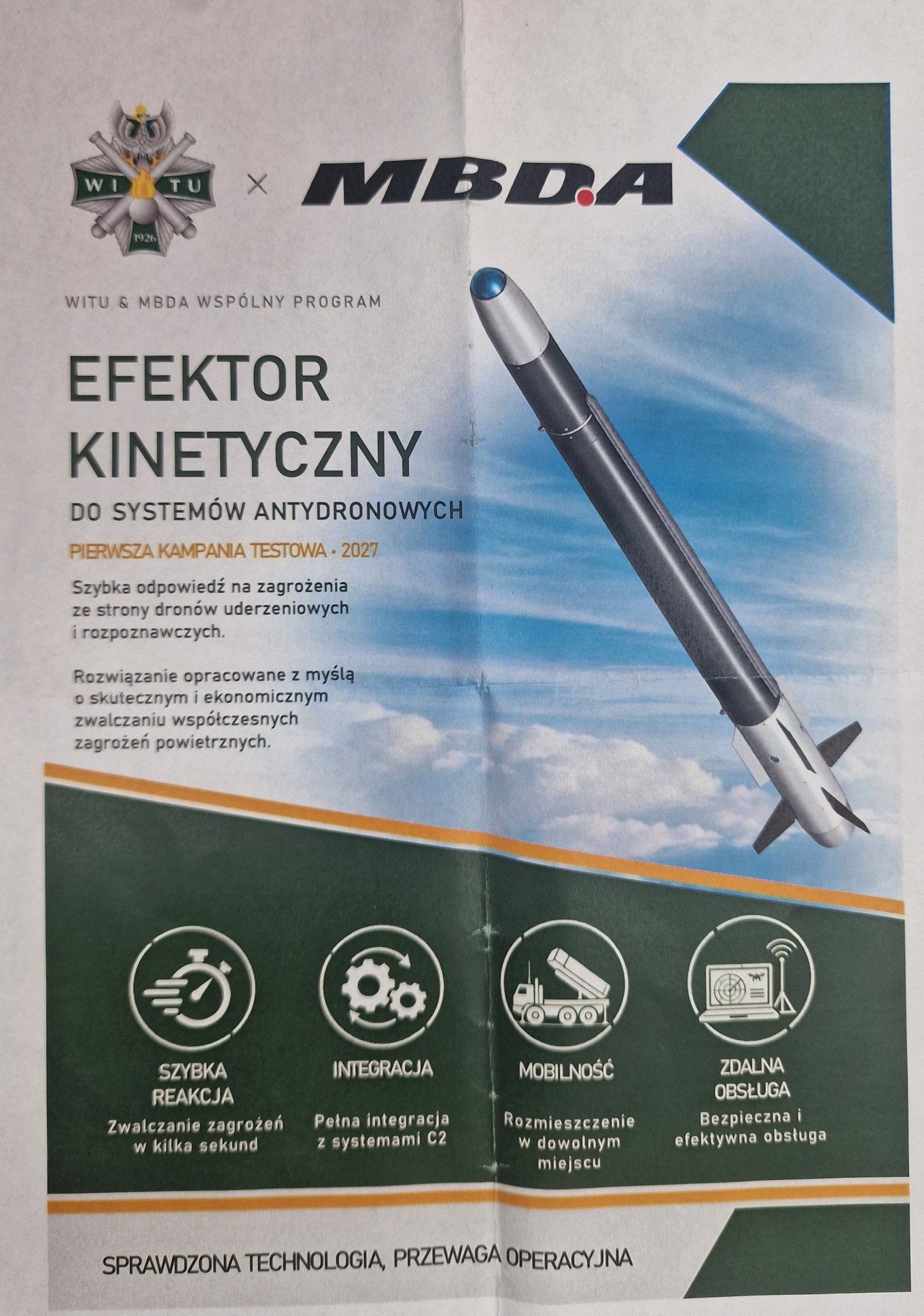 Нова зенітна ракета від MBDA та WITU, із головкою самонаведення від CMI. Фото - X\@KwasekTomasz