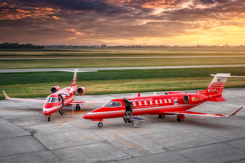 Літаки Learjet 75, що використовуються МВС Румунії для транспортування та медичного перевезення
