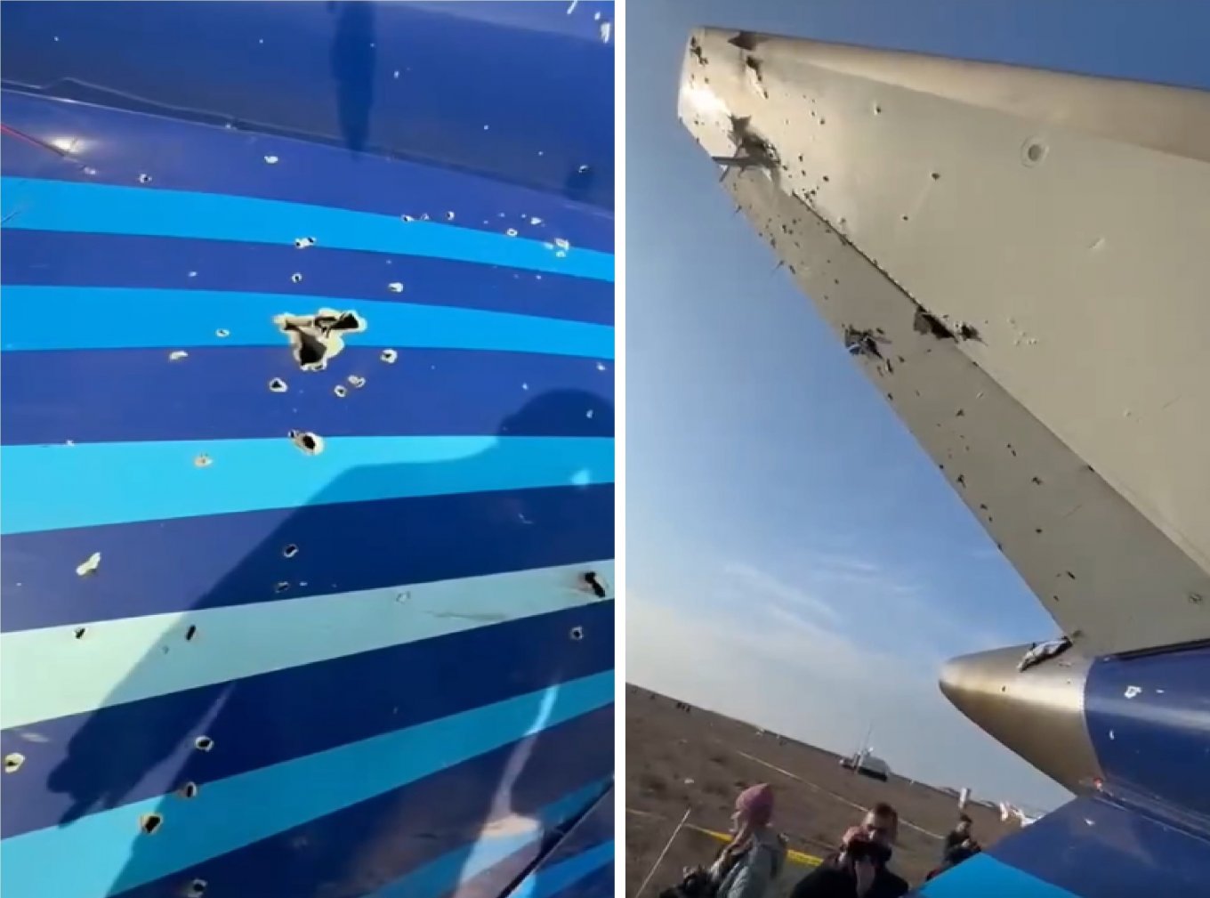 Хвостова частина Embraer 190 зі слідами ураження зенітною ракетою