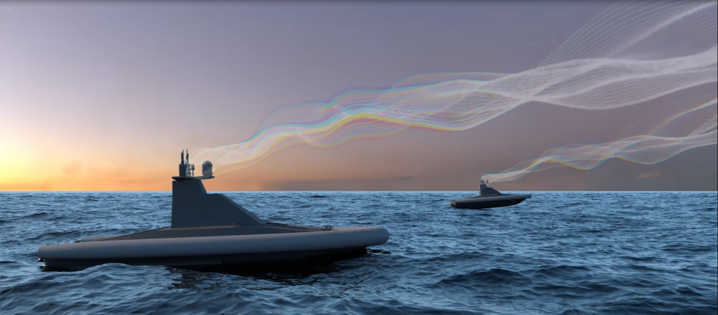 Рендер морського дрона оснащений системою виявлення дронів від Leonardo DRS