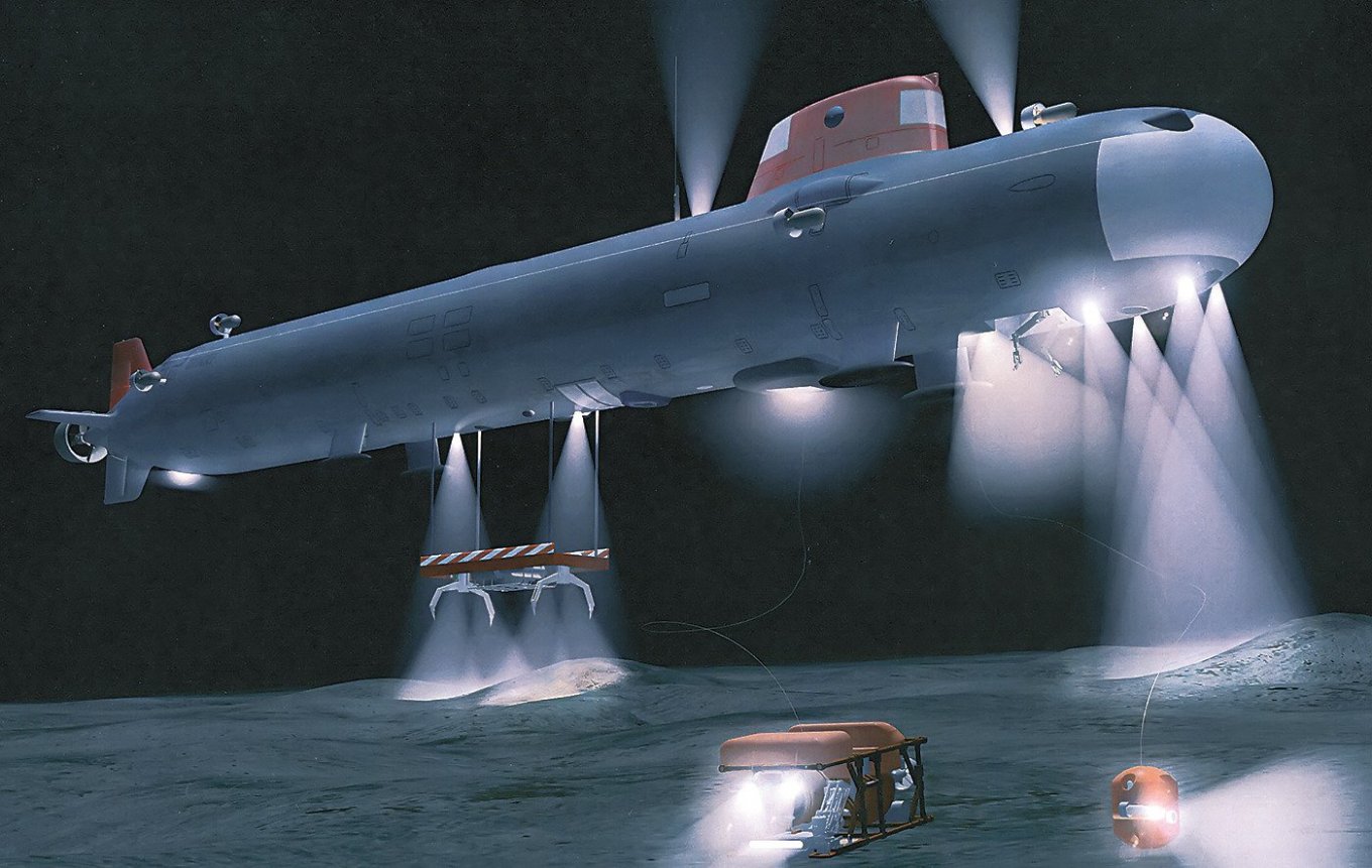 Рашистський атомний підводний човен АС-31 &quot;Лошарик&quot;, ілюстративний рендер з відкритих джерел