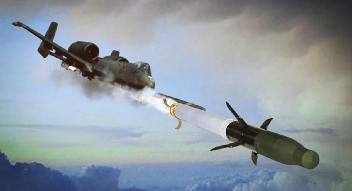 Концептуальне зображення штурмовика A-10, який веде вогонь ракетами APKWS, джерело - U.S. Air Force