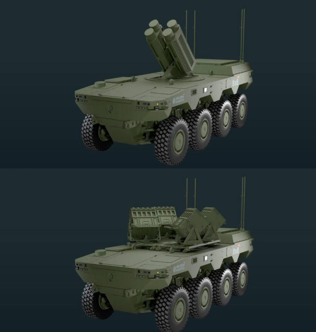 HAVOC 8×8 RCV з мінним загороджувачем та із Halcon HS2.