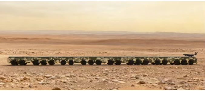 Електромагнітна катапульта на колесах, що складається з секцій. Фото з китайських соцмереж