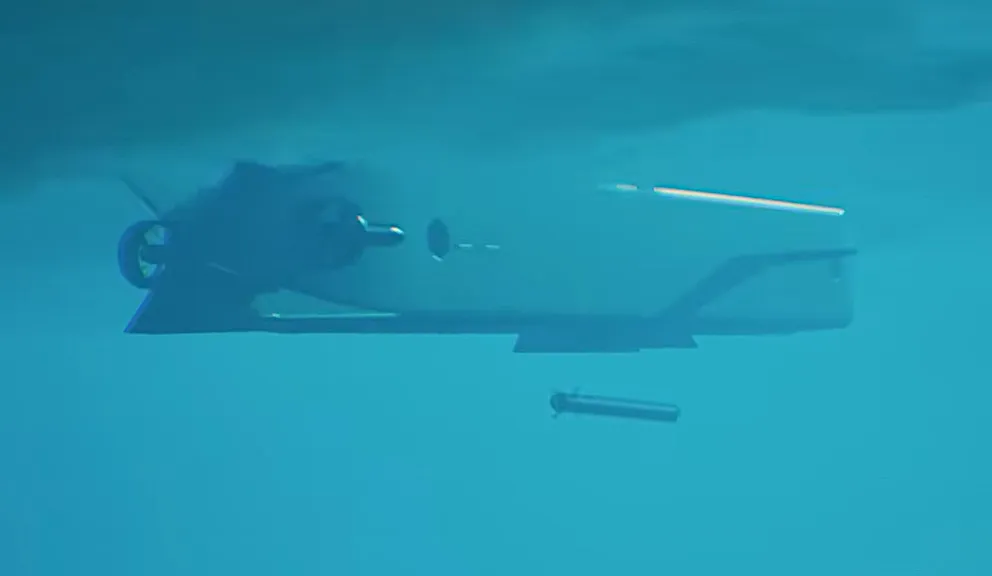 Пуск малої торпеди з борту Lamprey. Кадр з відео