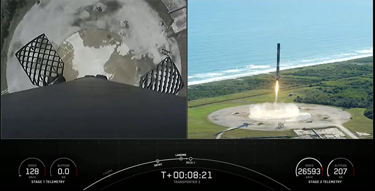 Успішна посадка першого ступеня РН Falcon 9
