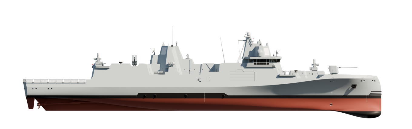 Ілюстрація фрегата GMF 140 від Rheinmetall