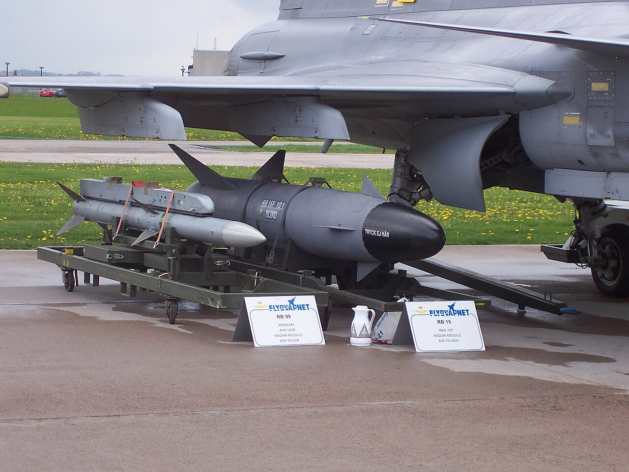 ПКР RBS 15 поряд з винищувачем