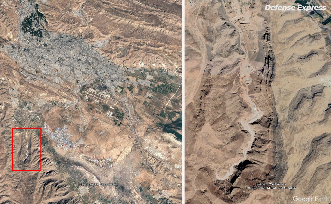Те саме "ракетне місто" в Ірані поблизу міста Шираз. Фото - Google Earth