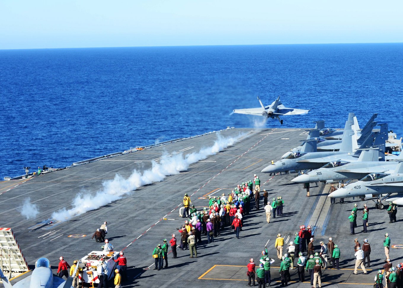 
         The F/A-18 and F-35 are all carrier-based aircraft of the US Navy
        