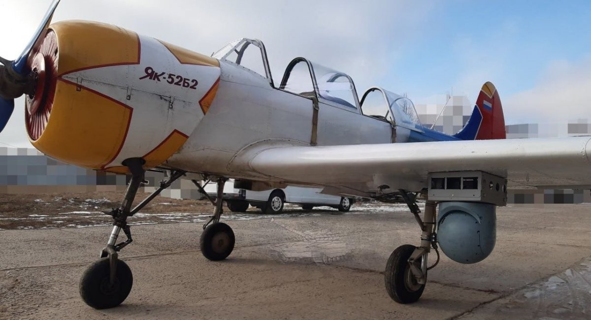 Російський імпровізований перехоплювач дронів Як-52Б2, травень 2025 року