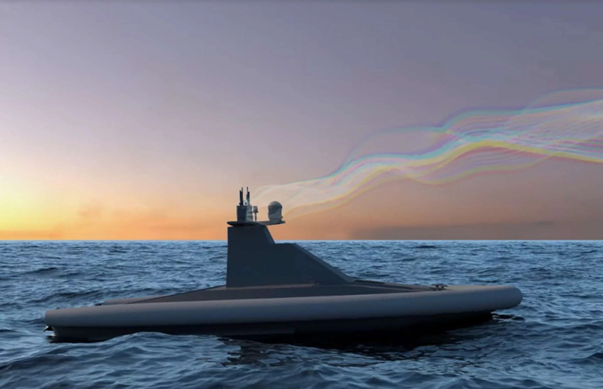 Рендер морського дрона оснащений системою виявлення дронів від Leonardo DRS.