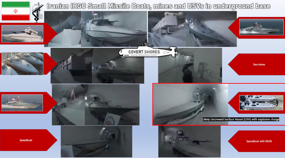 Розбір відео з усіма поміченими типами катерів, а також ймовірно безекіпажним катером. Зображення - H I Sutton