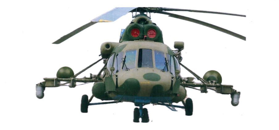 Російський Ми-8 з системою протидії FPV-дронам 