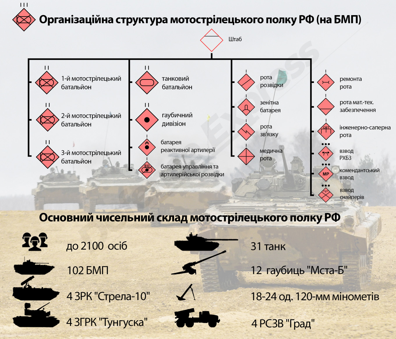 Організаційно-штатна структура мотострілецького полку РФ