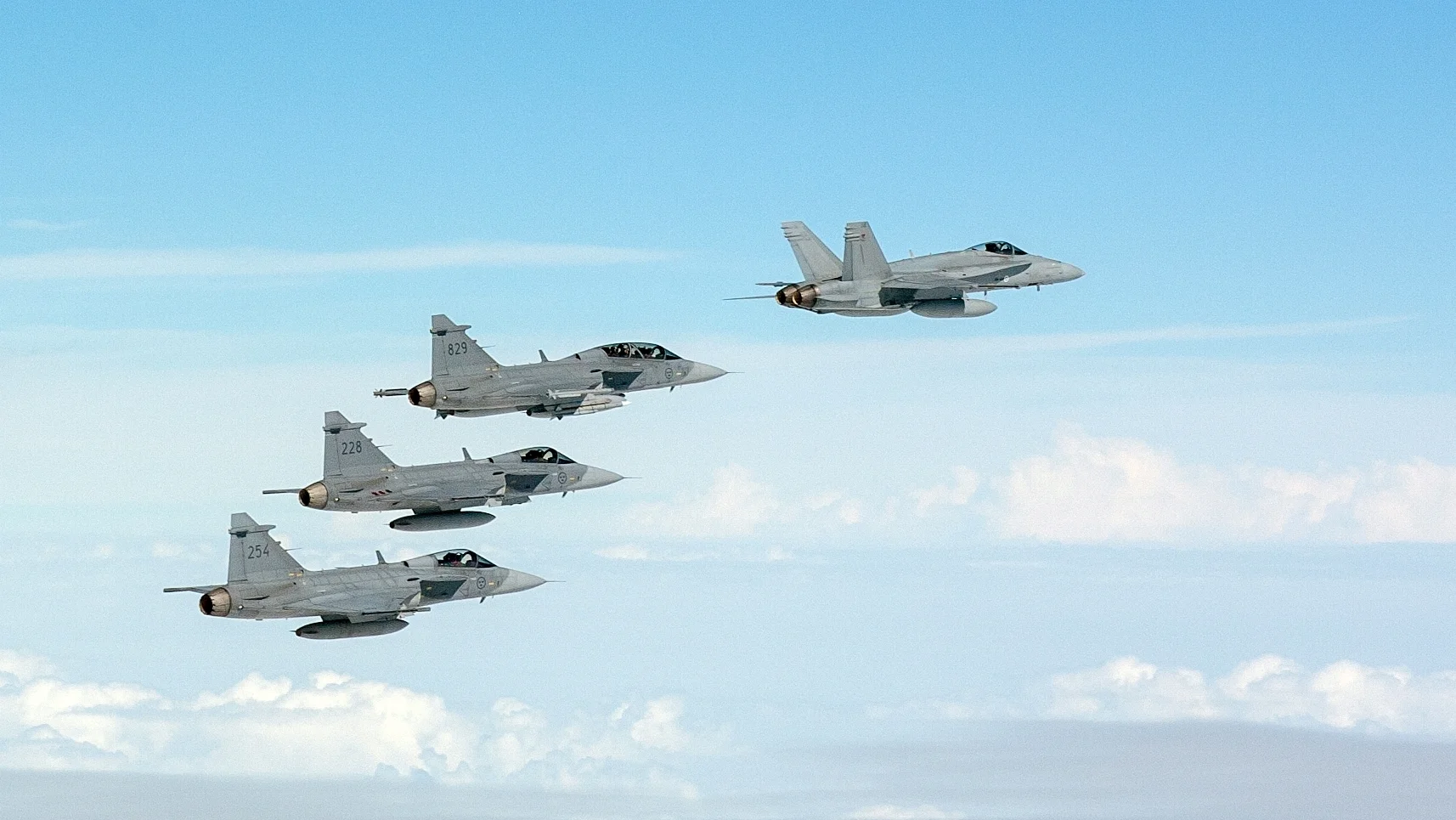 F/A-18 Hornet ВПС Фінляндії та JAS-39 Gripen ВПС Швеції