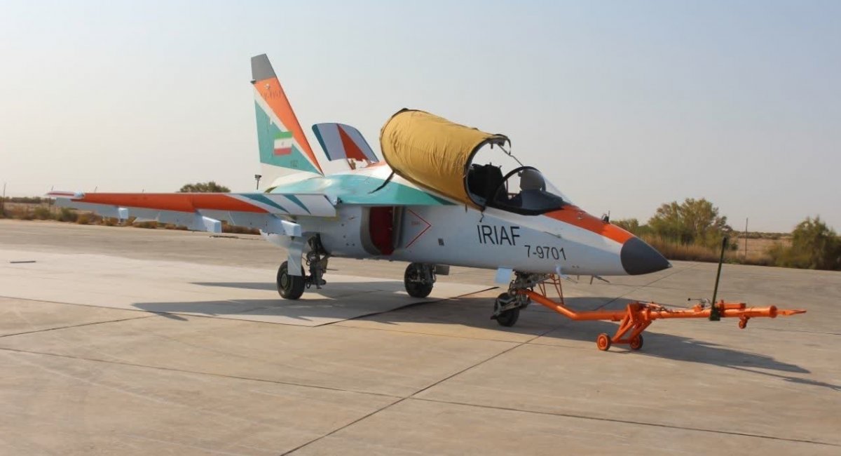 Один із отриманих від РФ навчально-бойових літаків Як-130, 2 вересня 2023 року. Фото - іранське інформагентство Tasnim