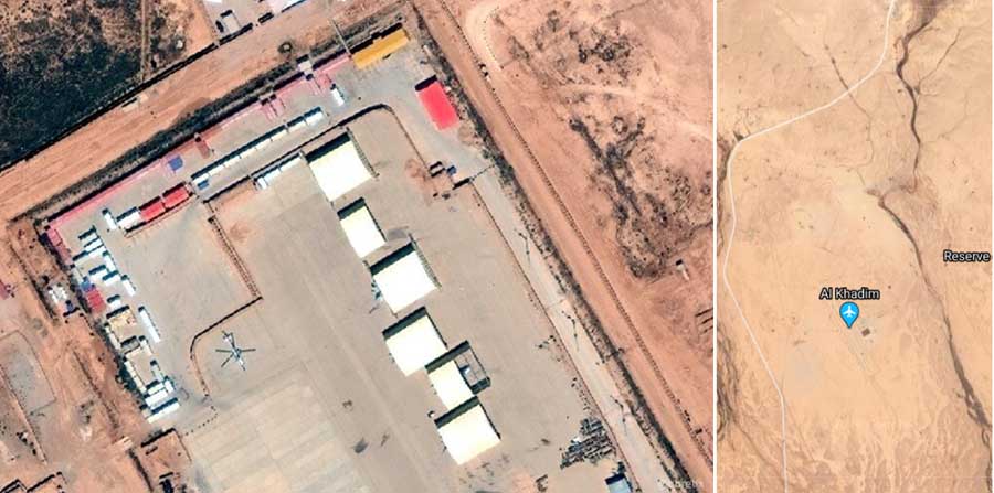 Бомбардувальники Су-24М в ангарах на авіабазі Ель-Хадім