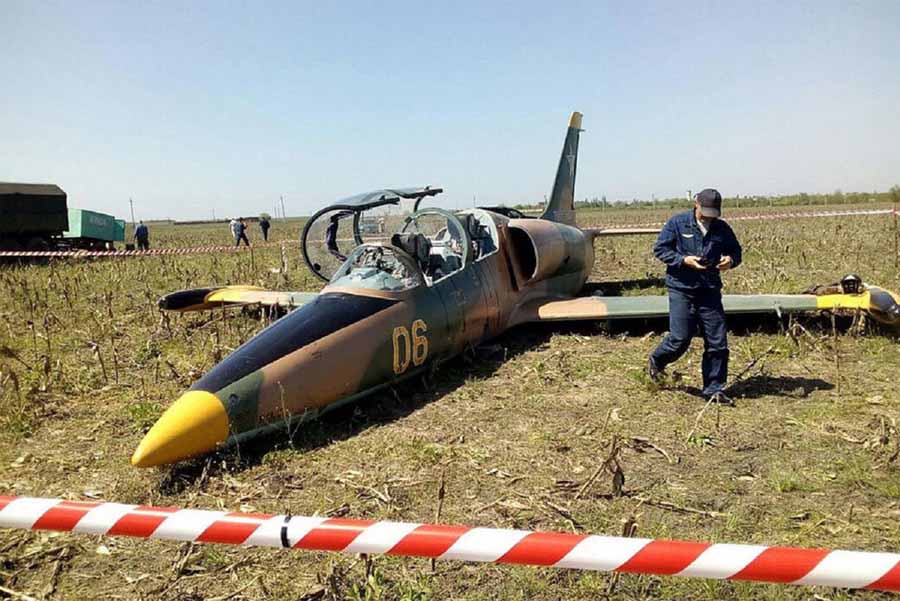 Впавший після зіткнення з птахом у 2018 році навчально-бойовий L-39 літак Краснодарського вищого військового авіаційного училища льотчиків
