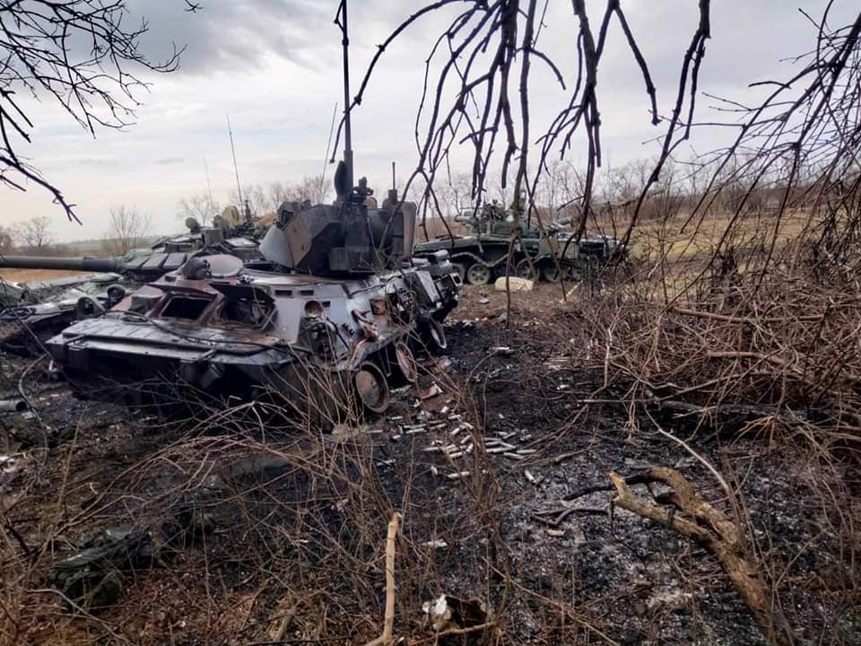 Спалений БТР-82А і уражений Т-72Б3 рашистів