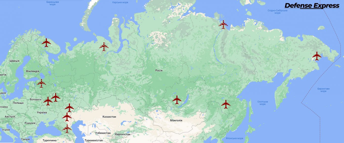 Авіабази стратегічної та дальньої авіації РФ