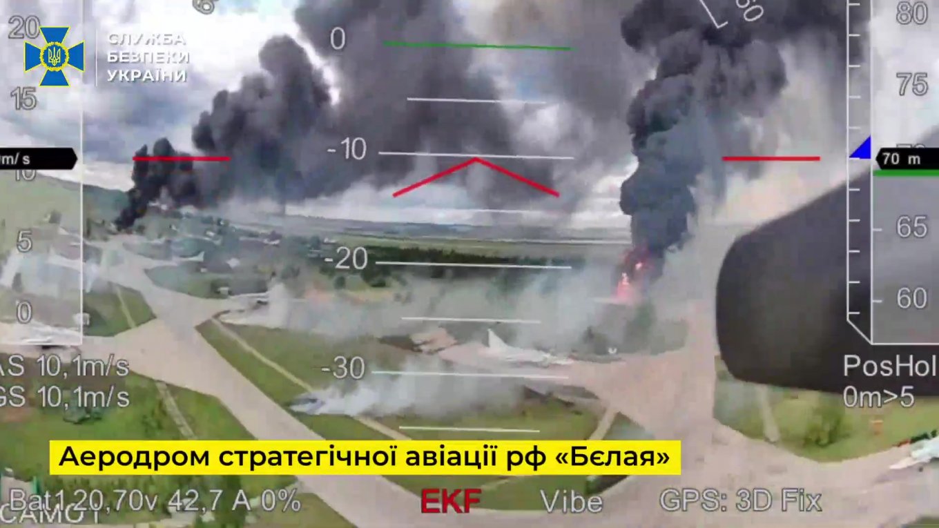 Атака FPV-дронами СБУ авіабази ВКС РФ