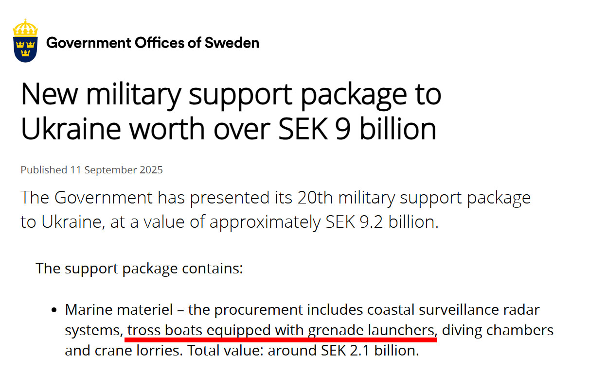 tross boats equipped with grenade launchers