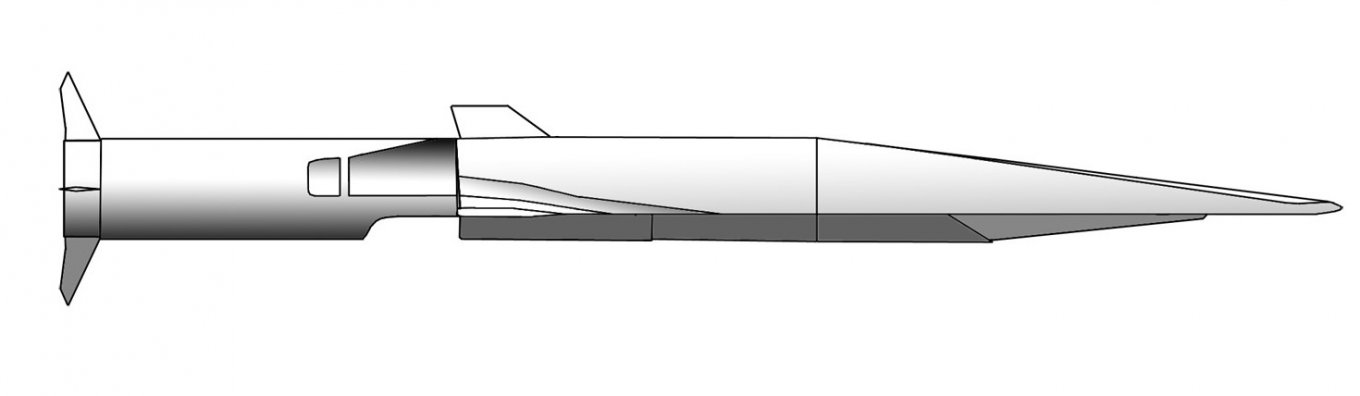 Орієнтовний вигляд російської гіперзвукової крилатої ракети 