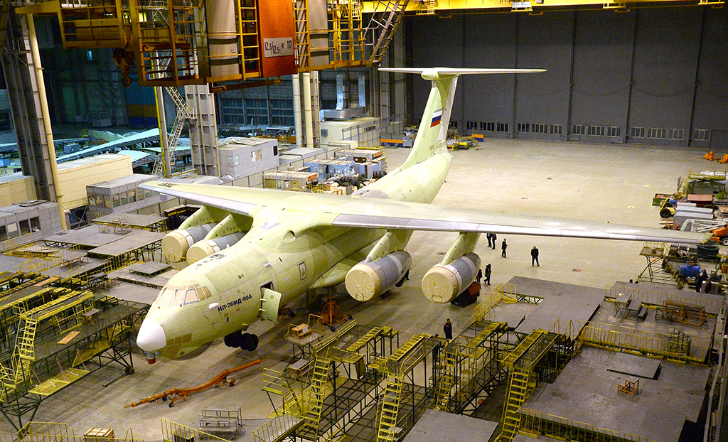 Другий побудований у 2019 році на АТ Авііастар-СП військово-транспортний літак Іл-76МД-90А (заводський номер 0203). Ульяновськ, жовтень 2019 року