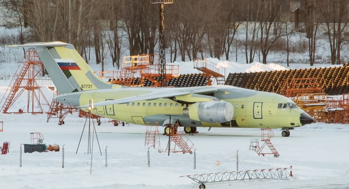 Ан-148-100 (зн 43-08, рн RA-61731) для міноборони РФ у лютому 2017 року на ВАЛТ, чекає на українські комплектуючі від "російських постачальників"