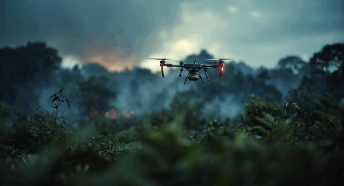 Дрон над джунглями, фото ілюстративне