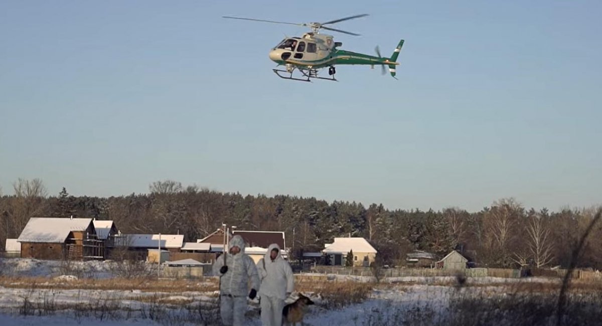 Airbus Helicopters Н125 ДПСУ під час патрулювання українсько-білоруської ділянки кордону