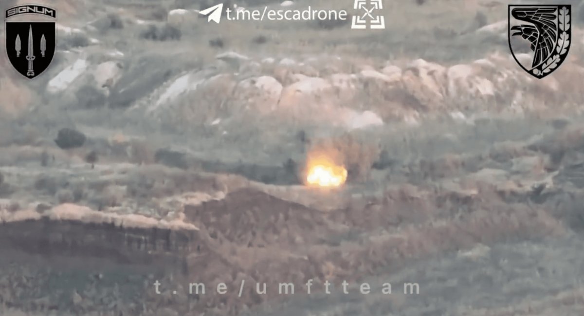 Ураження цілі FPV-дроном, скріншот з відео UMFT
