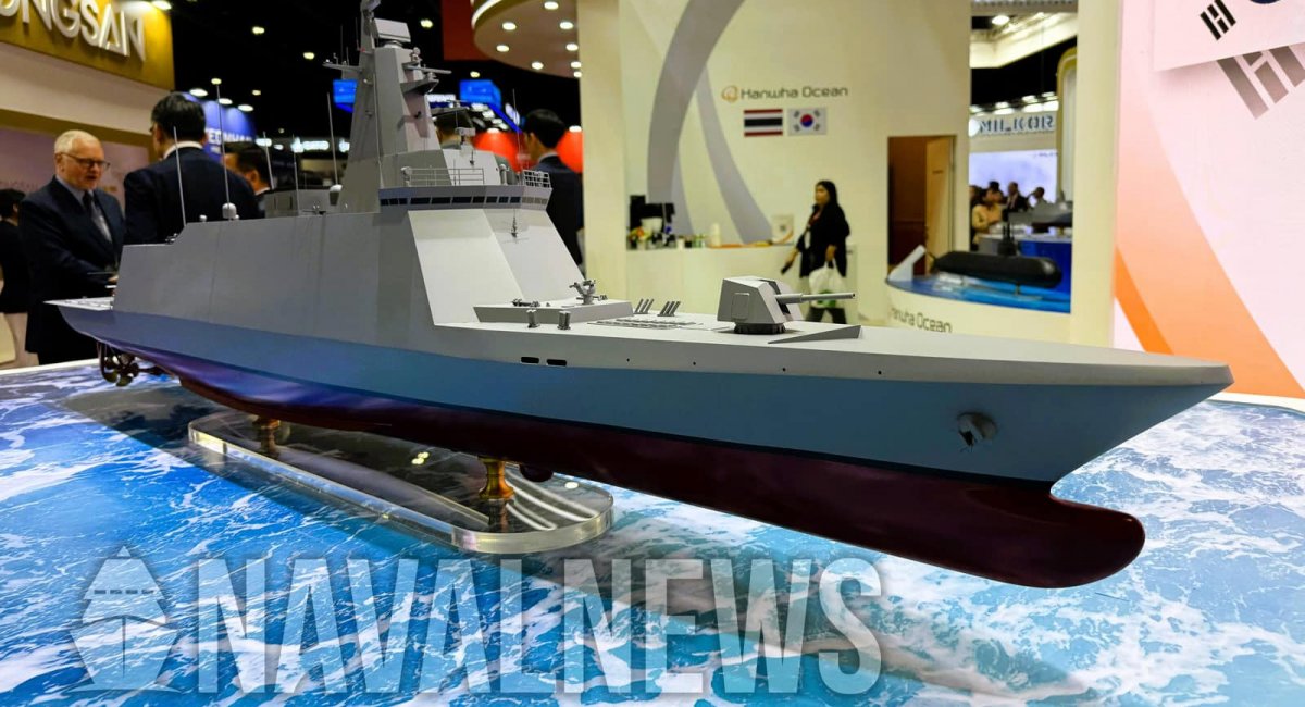 Модель фрегата OCEAN-40F від Hanwha Ocean. Фото: Naval News