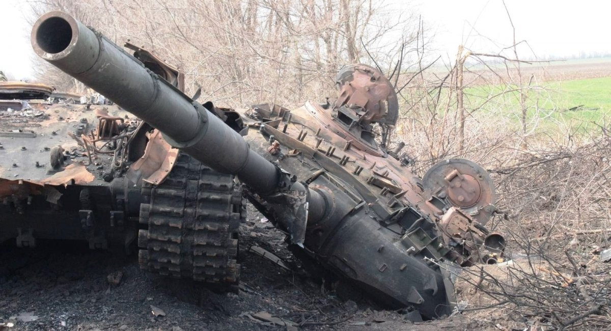Знищений поблизу Гуляй-Поля танк рашистів, фото з відкритих джерел