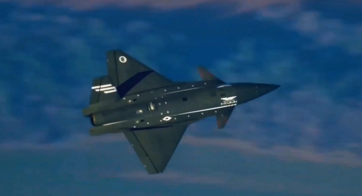 БПЛА Kizilelma під час досягнення швидкості 0,8 Мах на випробуваннях. Кадр з відео Baykar