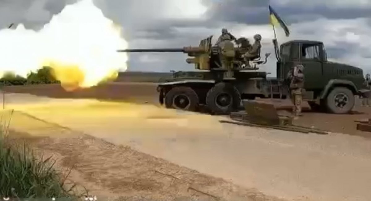 "Гантрак" Збройних Сил України із зеніткою С-60, травень 2022 року, ілюстративне зображення з відкритих джерел