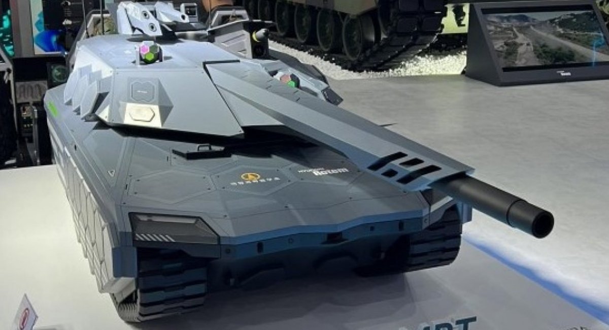 Модель перспективного танка K3 на виставці ADEX 2023 в Сеулі, жовтень 2023 року, фото наводить ZBiAM