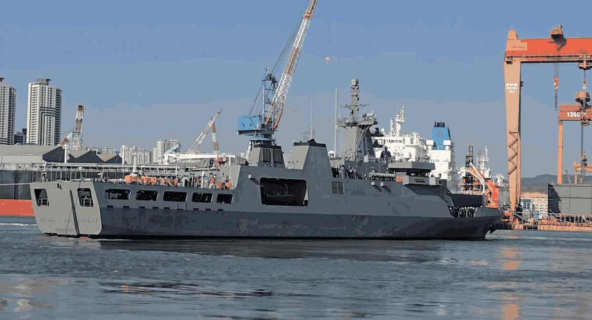 Патрульний корабель Rajah Sulayman під час відбуття з Південної Кореї. Кадр з відео
