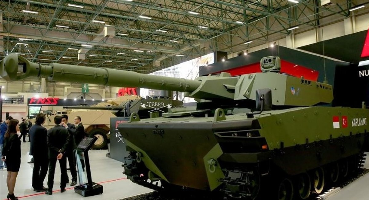 Проект танку Kaplan MT, що був вперше продемонстрований під час IDEF-2017, у 2021 році демонструється як серійний / Фото: Агентство Анадолу