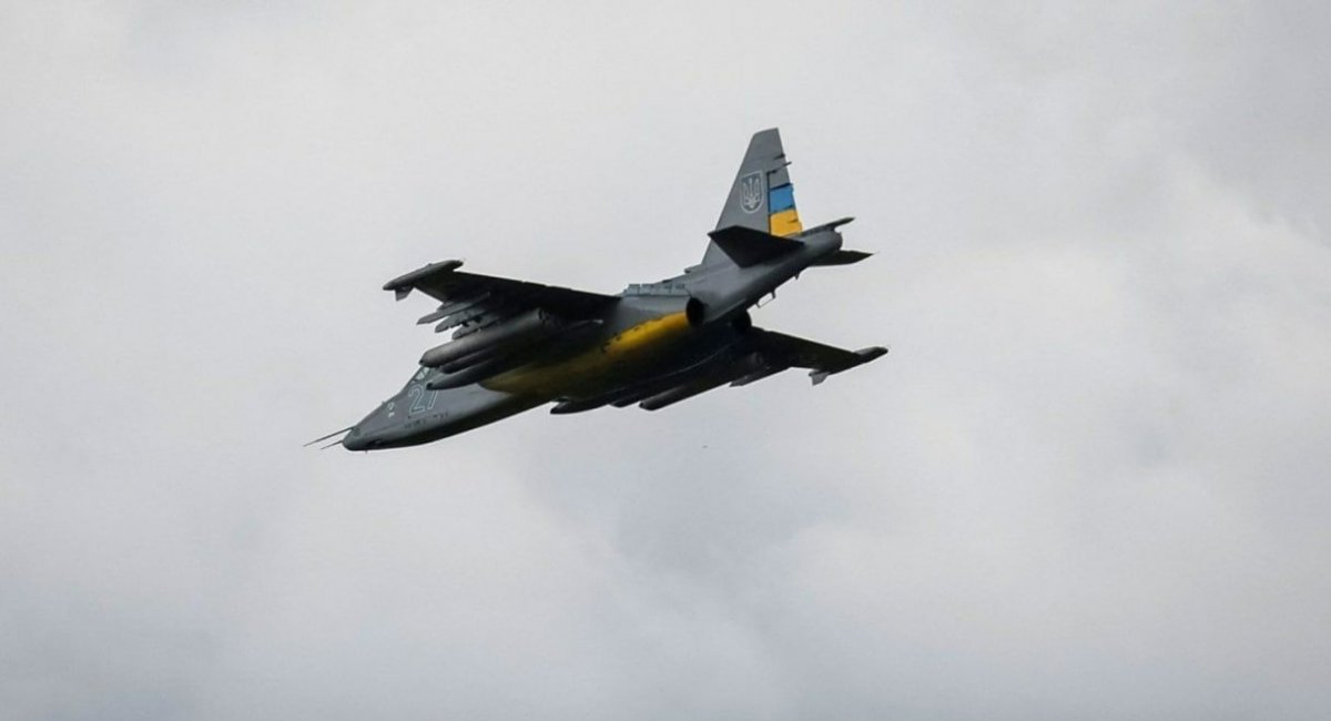 Штурмовик Су-25 Повітряних Сил ЗСУ, котрий ймовірно був повернутий у стрій вже в 2022 році, джерело - телеграм-канал "Бойова авіація України", дата публікації - 21 червня 2022 року