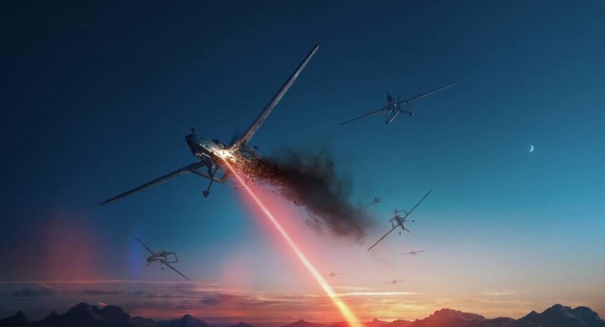 Збиття БПЛА за допомогою лазерної зброї, ілюстративне художнє зображення, фото - Lockheed Martin