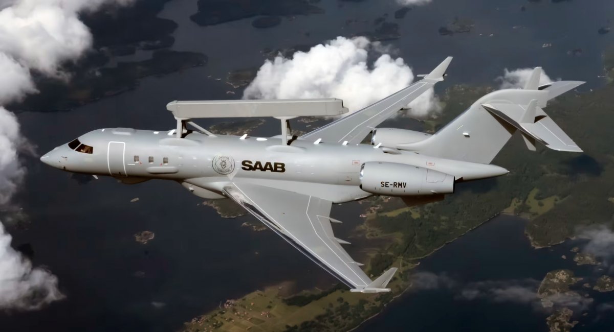 Шведський літак ДРЛВіУ Saab GlobalEye. Фото: Saab