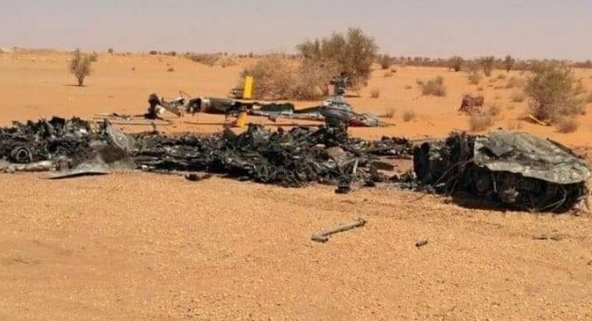 Начебто це все що залишилось від потерпілого у Лівії катастрофу гелікоптера з найманцями ПВК "Вагнер"