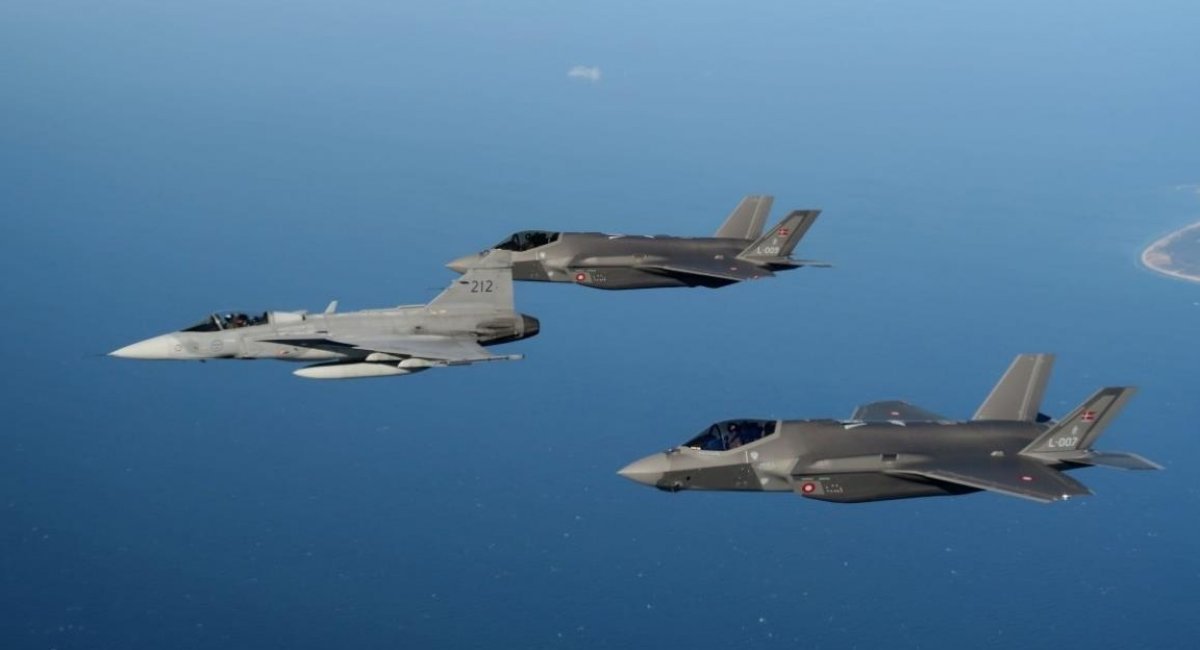 Винищувачі Gripen та F-35. Фото: Swedish Air Force