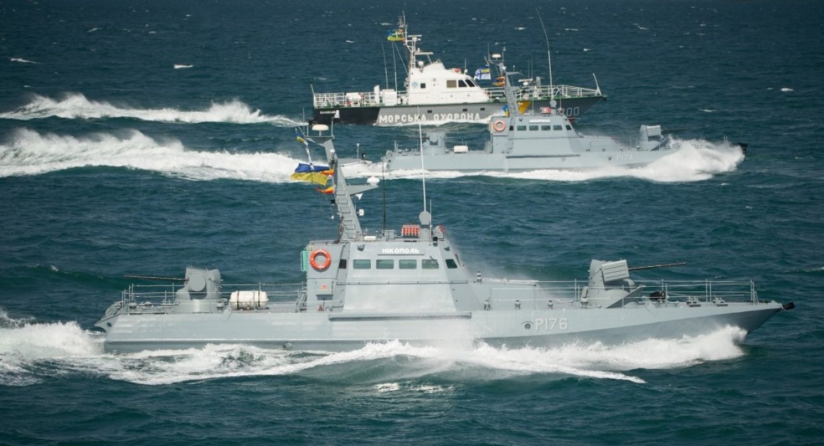 МБАК проєкту 58155 (шифр "Гюрза-М") P174 "Аккерман" та "Нікополь" P176 й патрульний катер BG-200 проекту 58130 (шифр "Орлан") Морської охорони ДПСУ