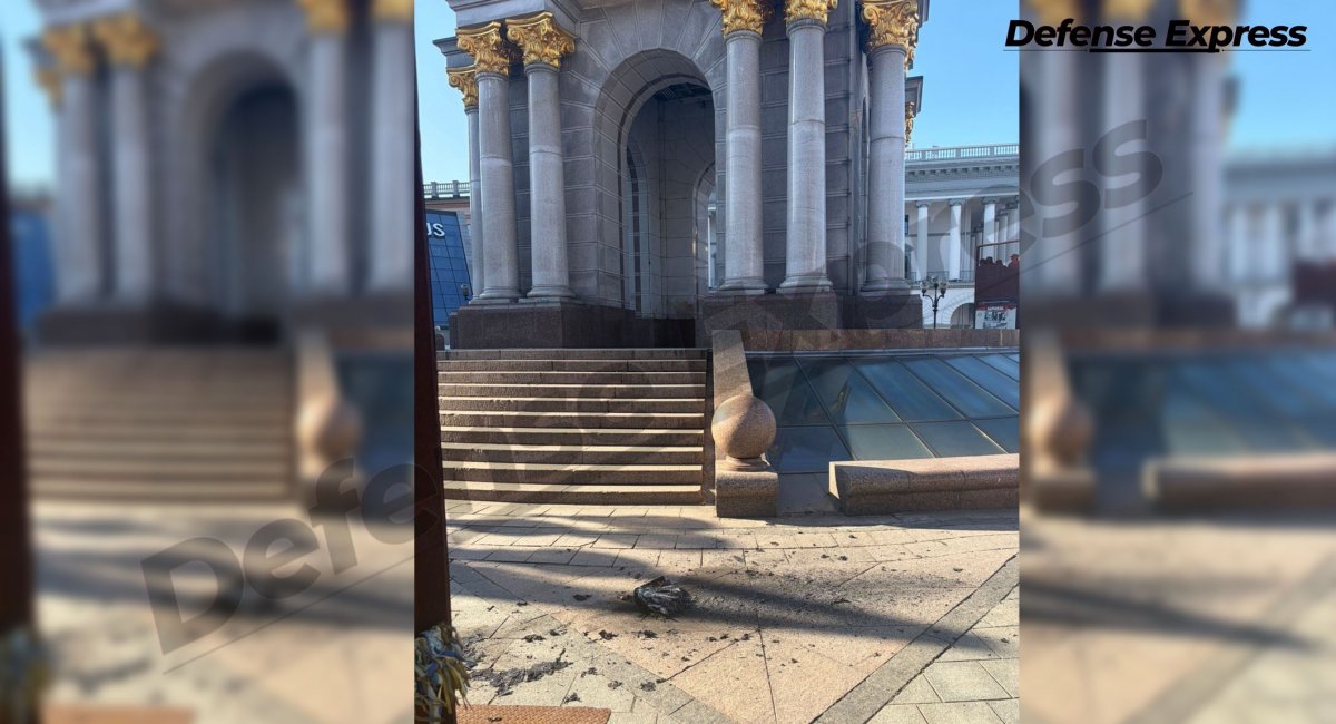 Дрон, що впав поряд з Монументом Незалежності - це "Ланцет" зі штучним інтелектом (фото)