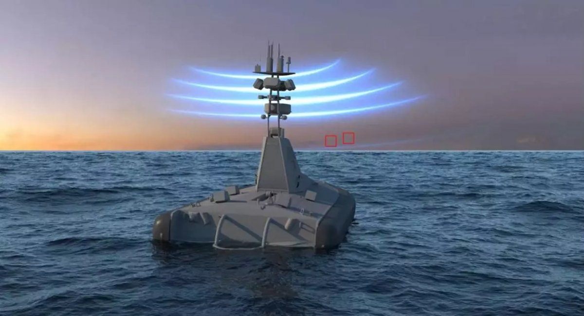 Рендер морського дрона оснащений системою виявлення дронів від Leonardo DRS. Зображення - Leonardo DRS